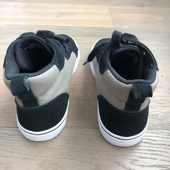 Athletic Works Logan Hi Top Lace Up Skater Sneakers Blk Olive Grn Sz 7 NWOT - Picture 3 of 12